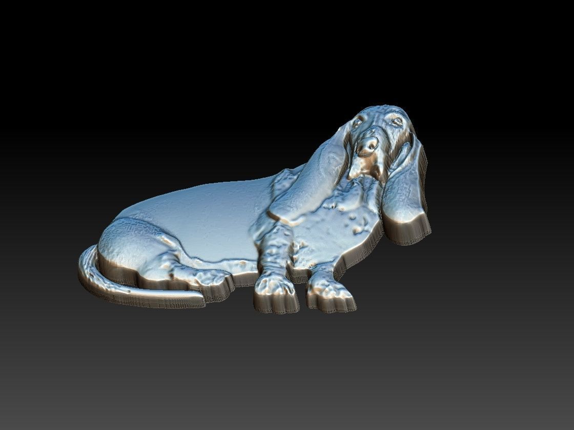 Basset Dog Rlief 3D print model_2
