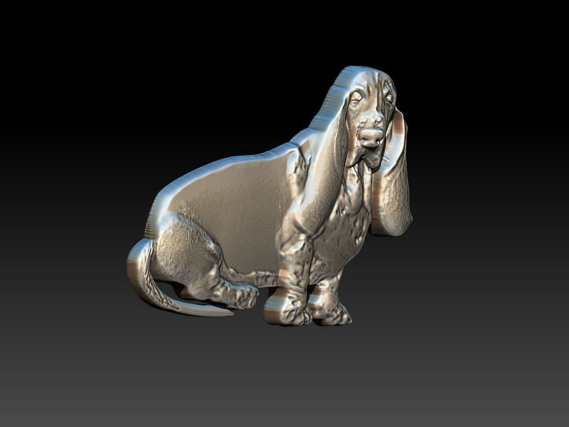 Basset Dog Rlief 3D print model_3