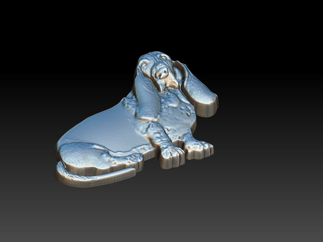 Basset Dog Rlief 3D print model_6
