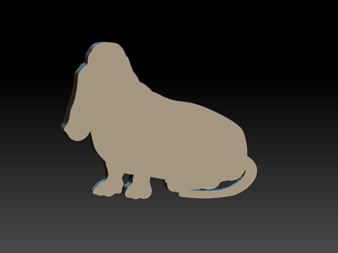 Basset Dog Rlief 3D print model_5