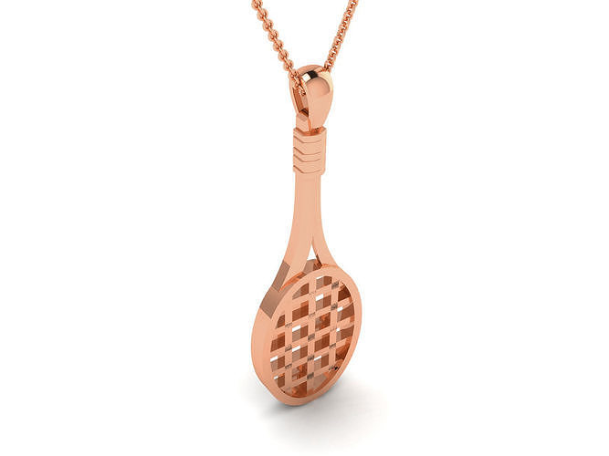 Tennis racket Charm Pendant 3dm renders details 3D print model