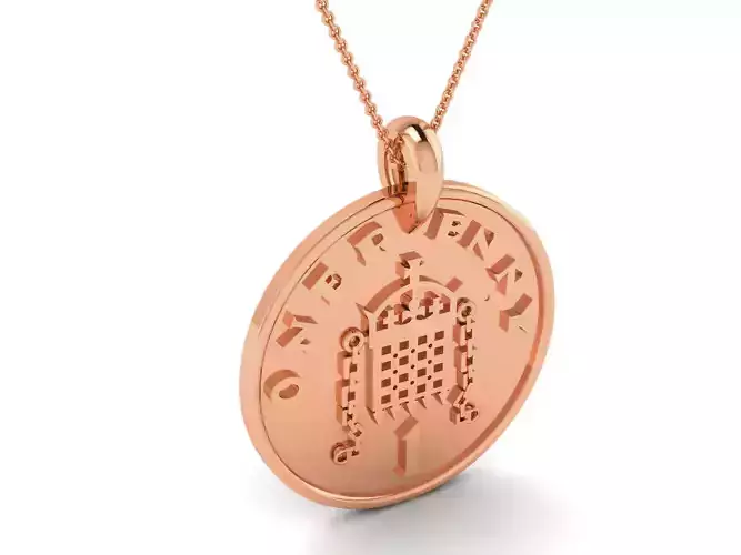 Light wt Plain Gold Charm Pendant 3dm renders details 3D print model