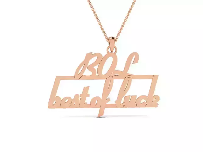 Best of Luck Light wt Plain Gold Charm Pendant 3dm renders 3D print model