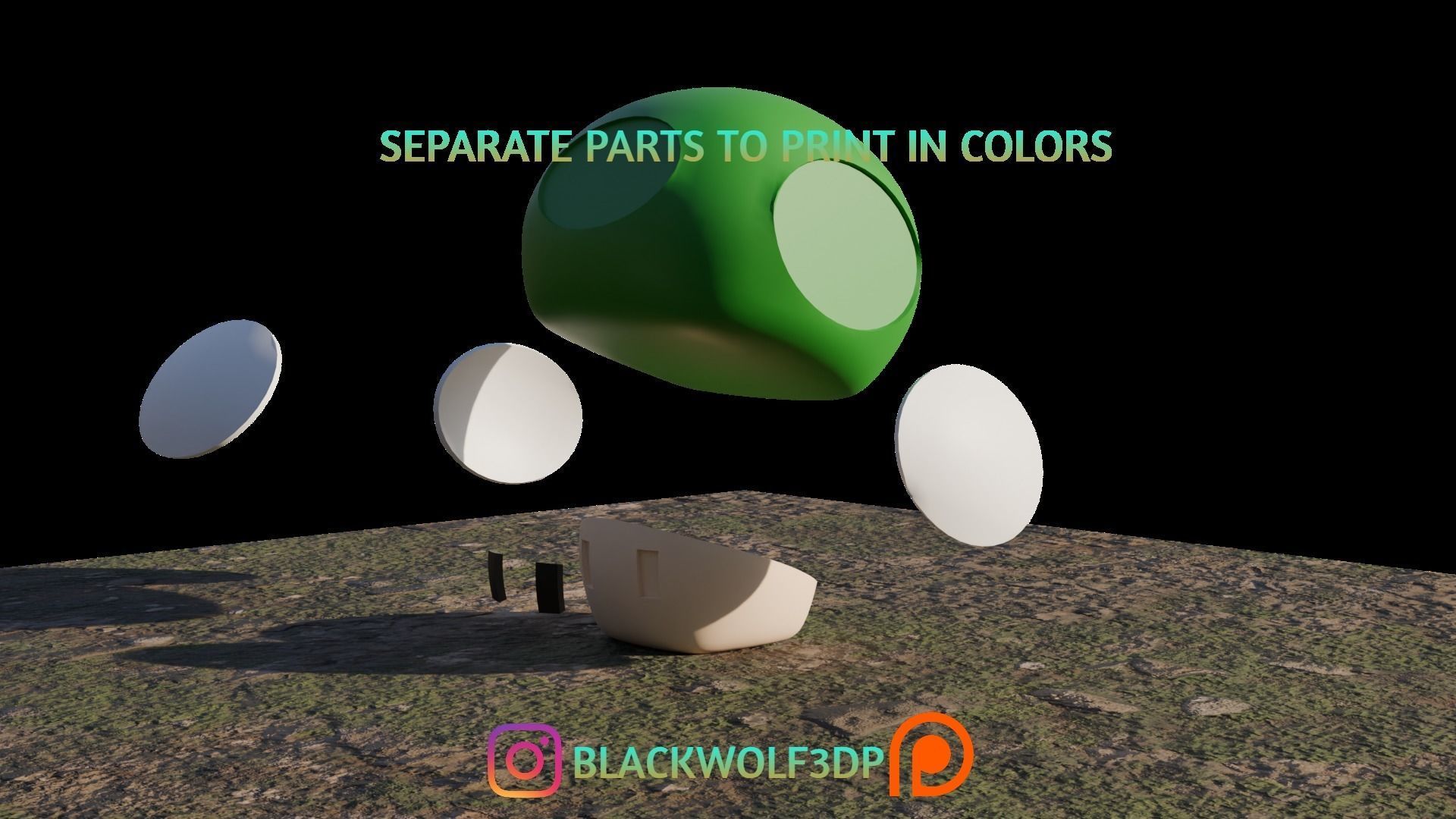 Super Mario mushroom magsafe charger holder for iPhone 3D print model_2