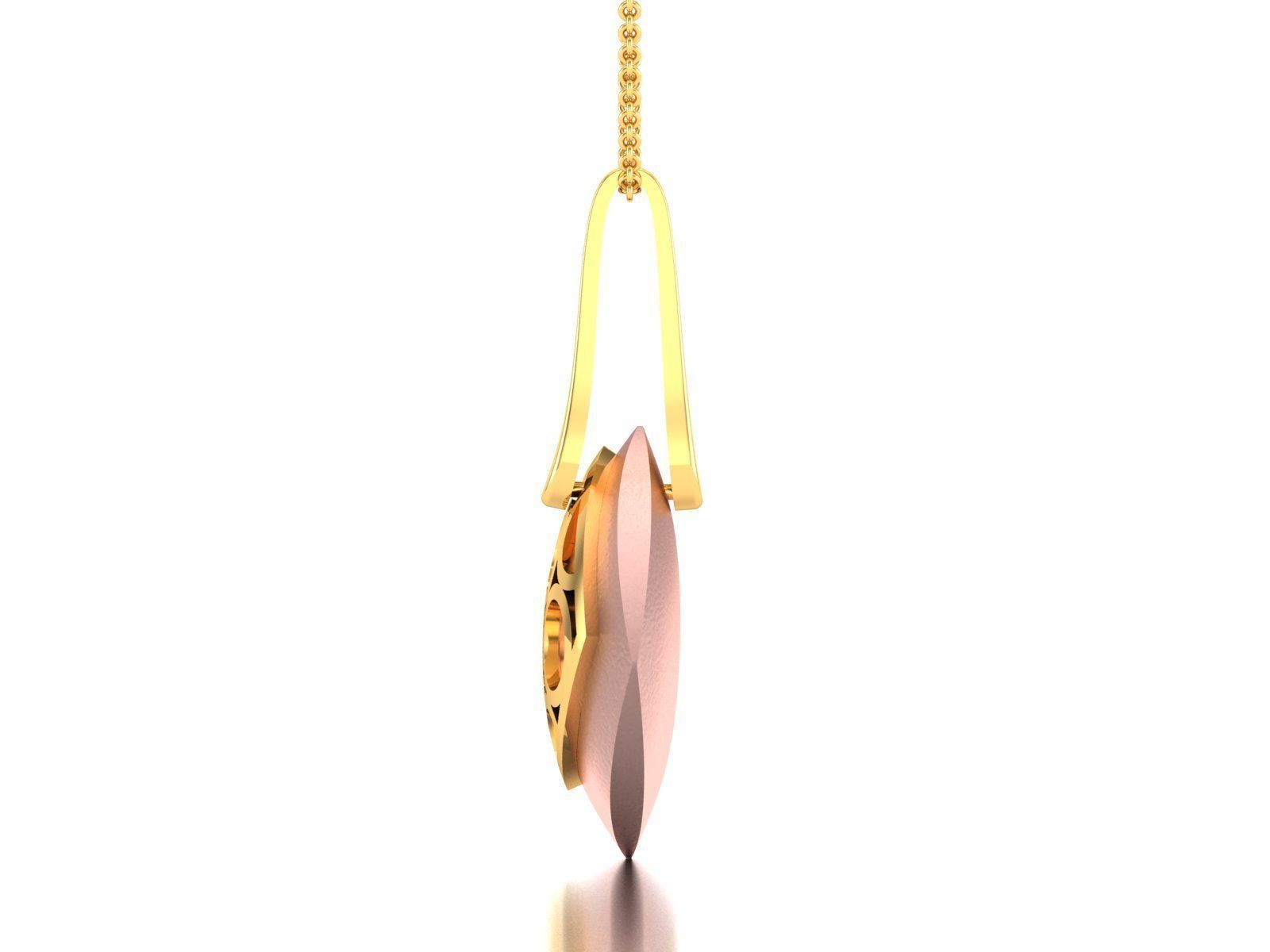 Light wt Plain Gold Charm Pendant 3dm renders details 3D print model_12