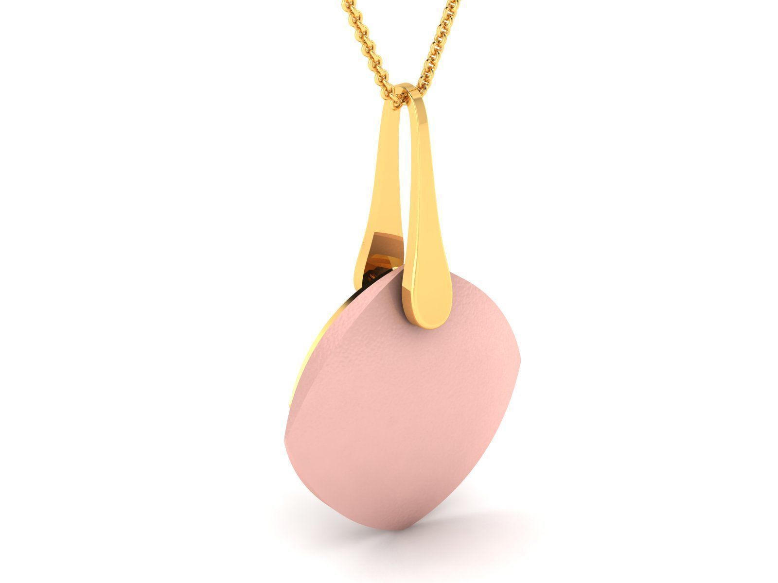 Light wt Plain Gold Charm Pendant 3dm renders details 3D print model_1