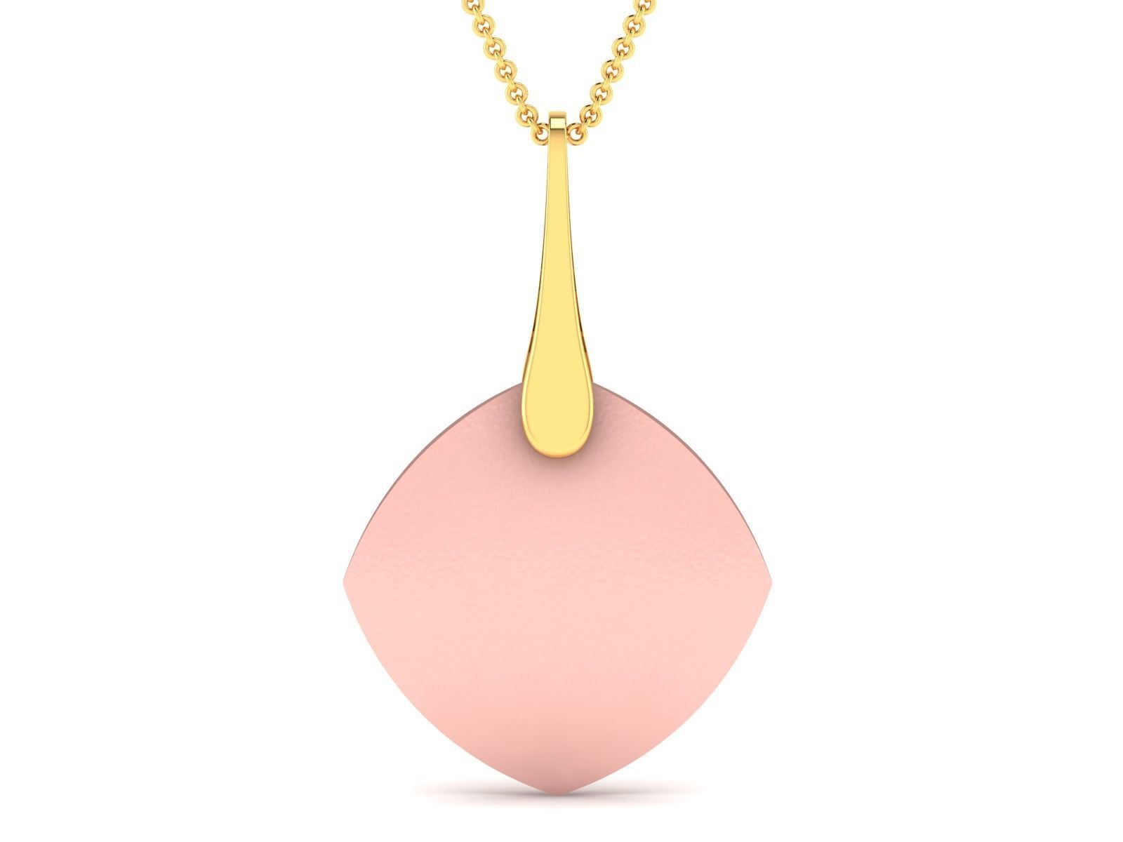 Light wt Plain Gold Charm Pendant 3dm renders details 3D print model_9