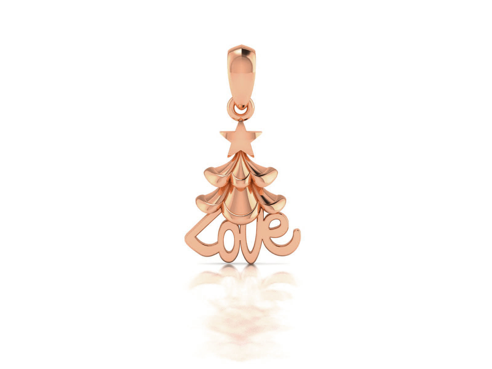 Love Light wt Plain Gold Charm Pendant 3dm renders details 3D print model_6