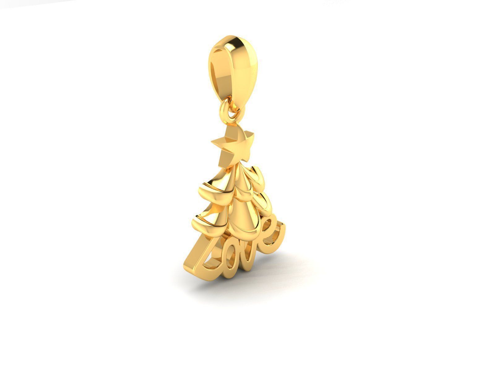 Love Light wt Plain Gold Charm Pendant 3dm renders details 3D print model_1