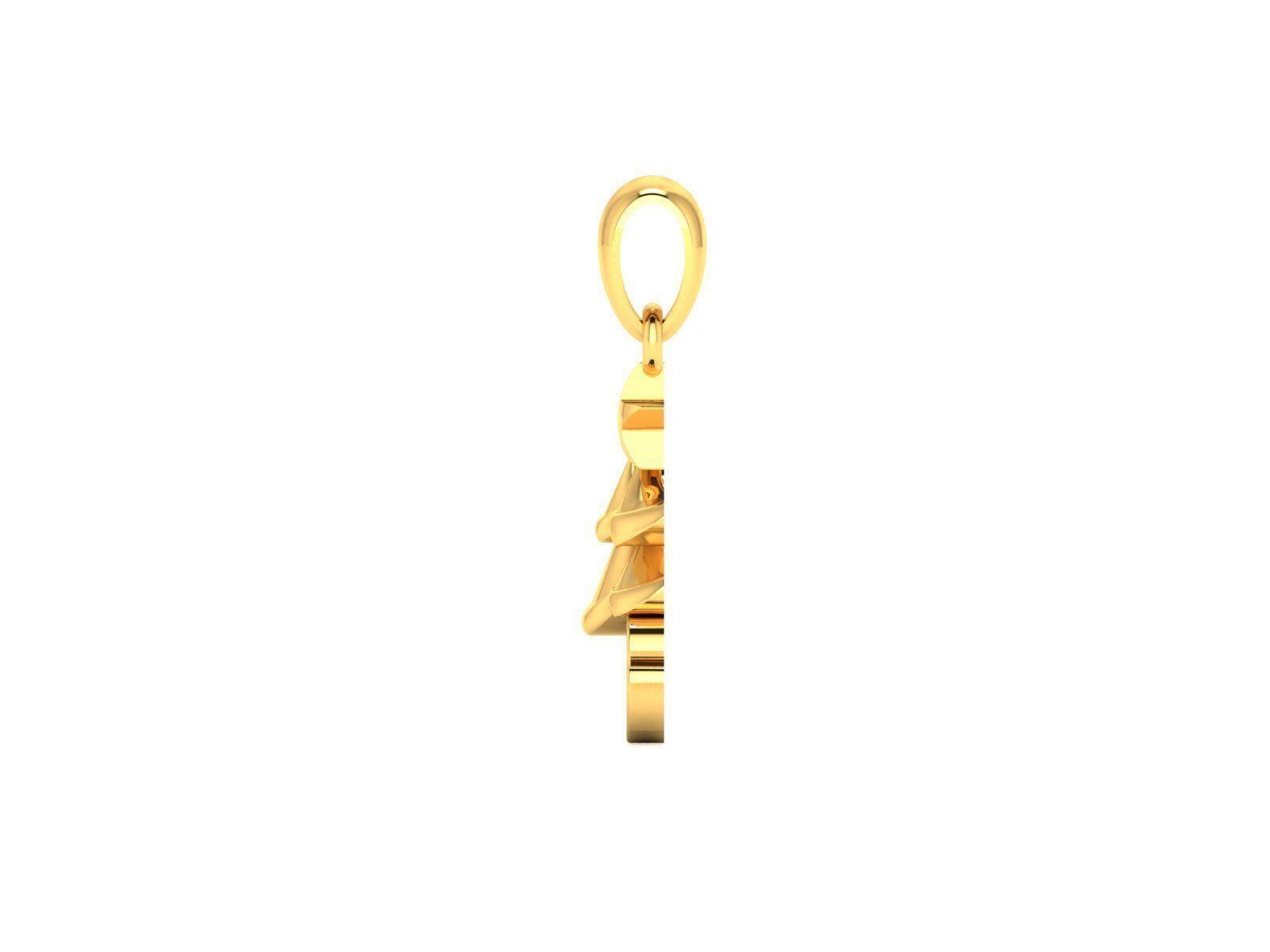 Love Light wt Plain Gold Charm Pendant 3dm renders details 3D print model_13