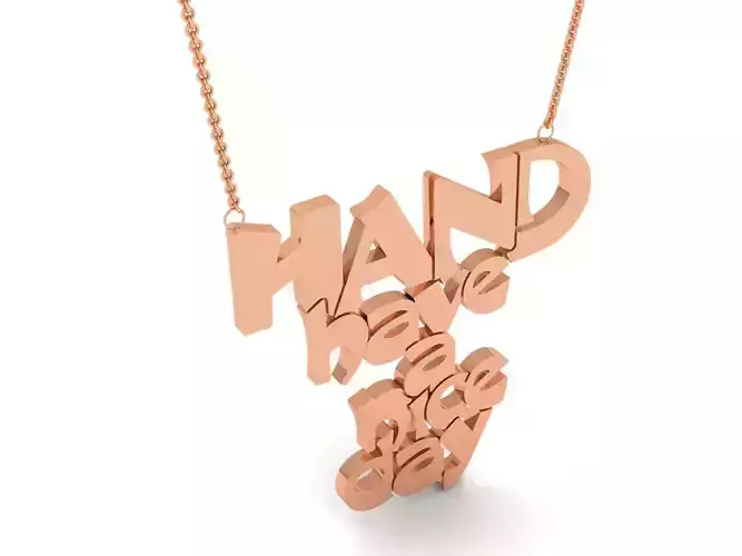 Have a nice day Pendant 3dm renders details 3D print model