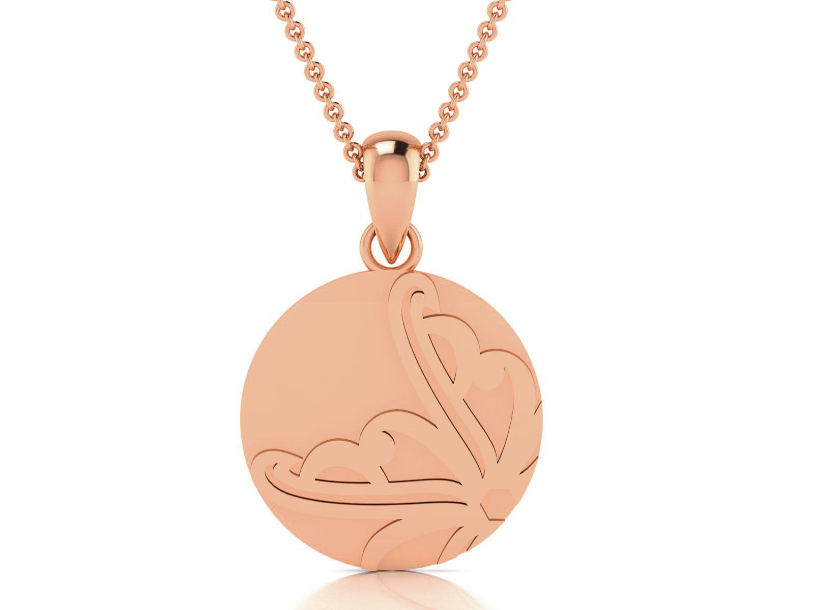 Light wt Plain Gold Charm Pendant 3dm renders details 3D print model_9