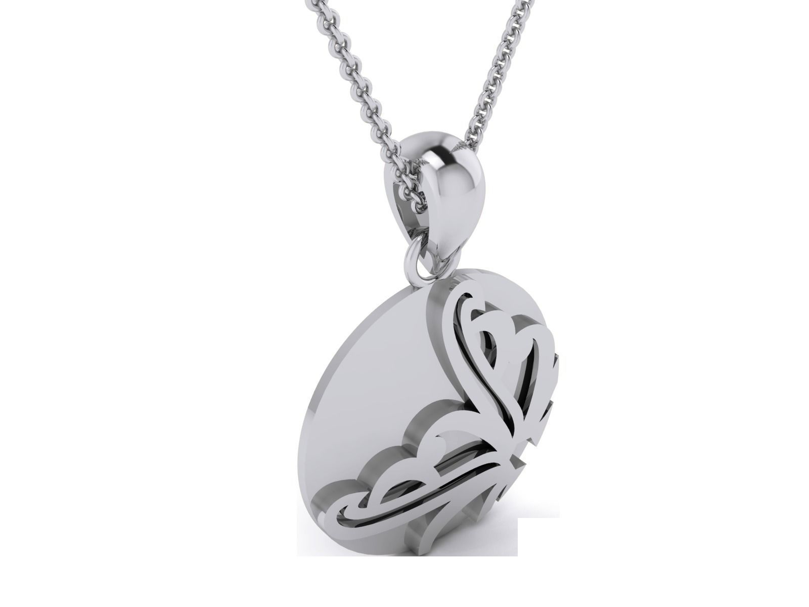 Light wt Plain Gold Charm Pendant 3dm renders details 3D print model_5