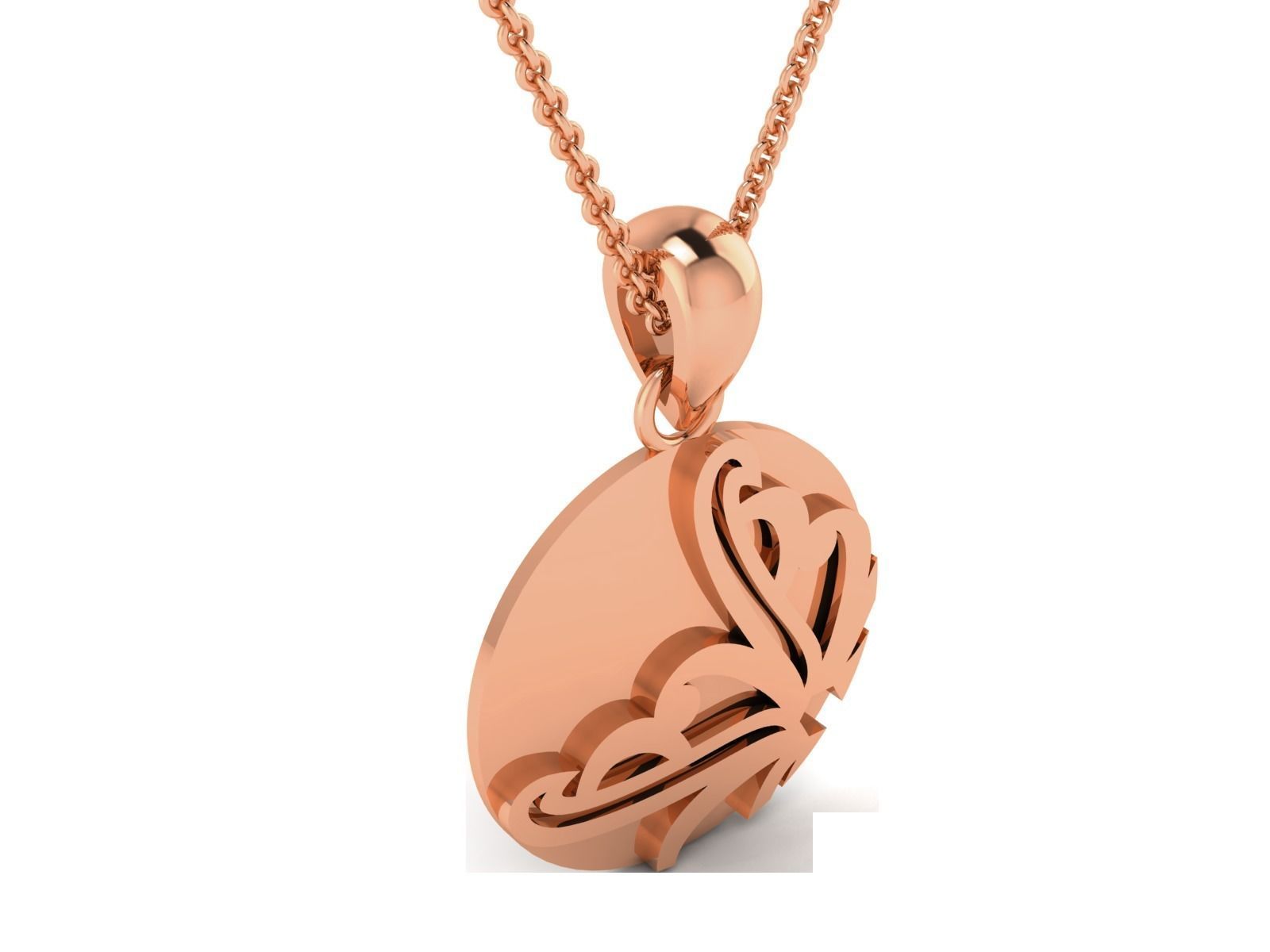 Light wt Plain Gold Charm Pendant 3dm renders details 3D print model_6