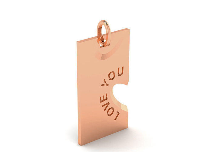 Love You Charm Pendant 3dm renders details 3D print model