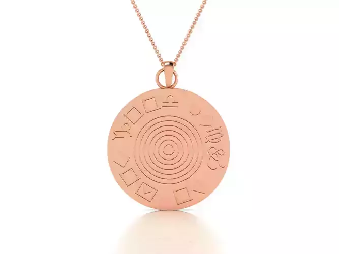 Light wt Plain Gold Charm Pendant 3dm renders details