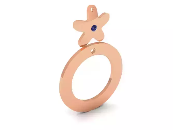 Light wt Plain Gold Charm Pendant 3dm renders details 3D print model