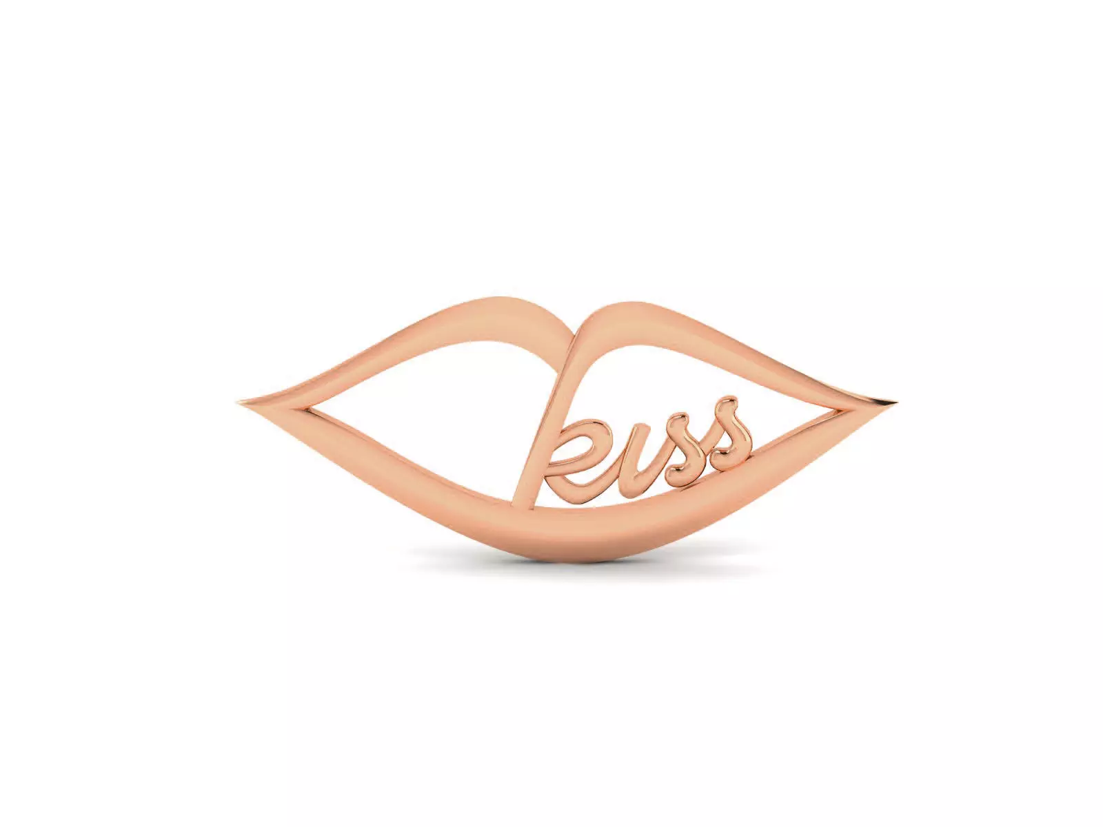 Kiss Light wt Plain Gold Charm Pendant 3dm renders details 3D print model