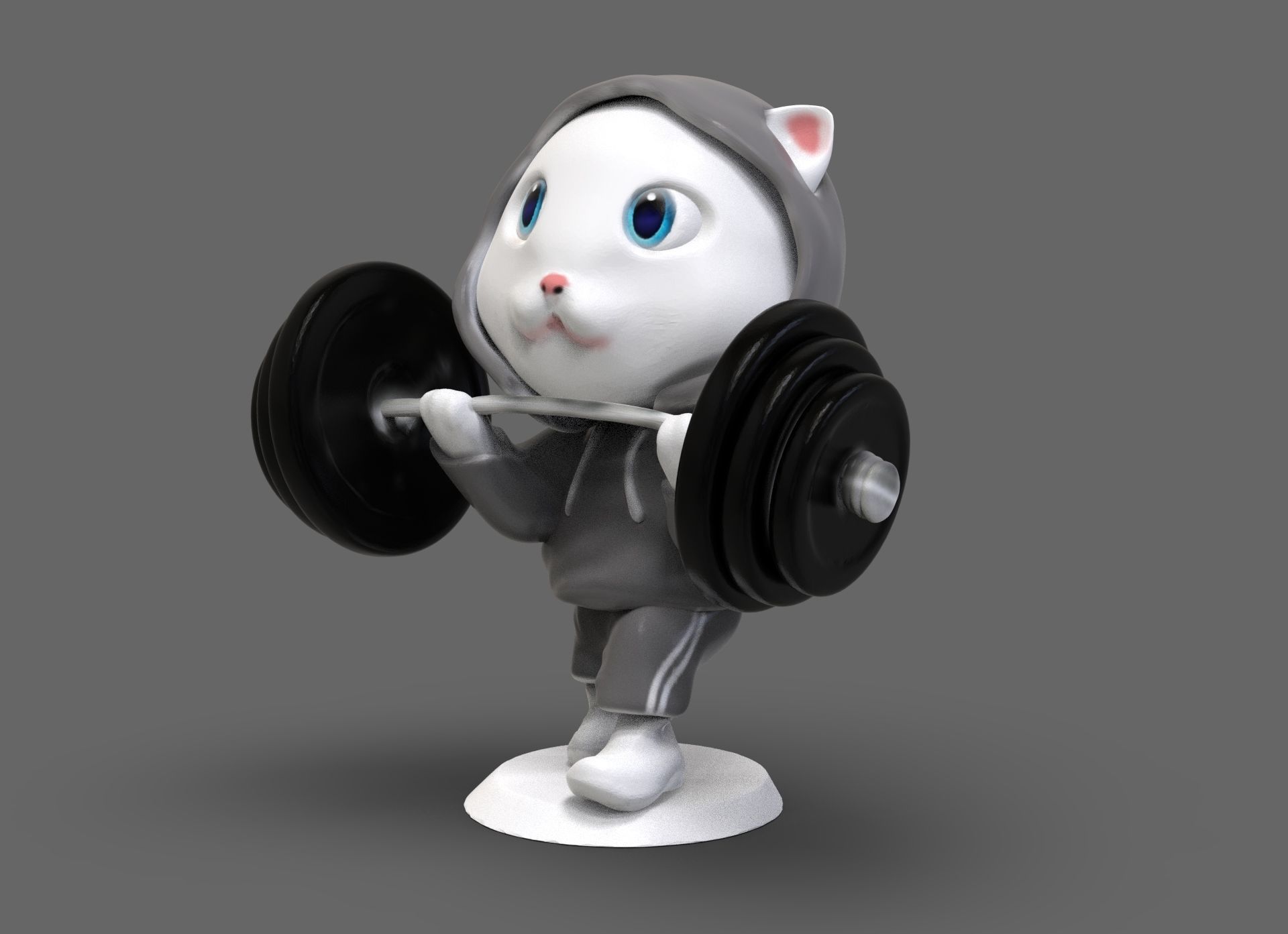 GYM Cat  3D print model_3