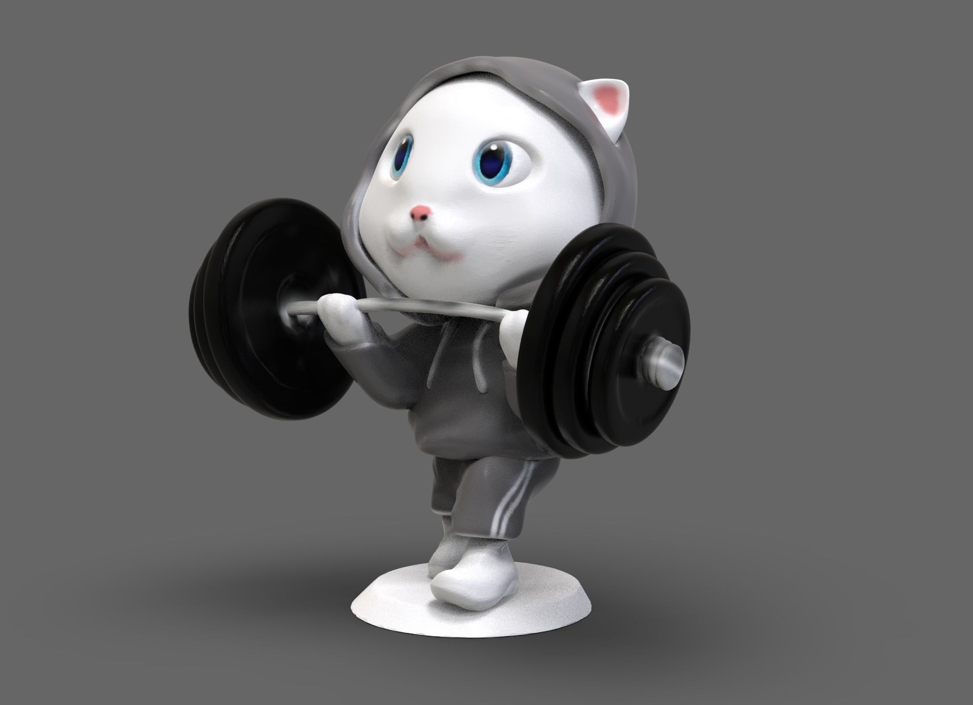 GYM Cat  3D print model_4