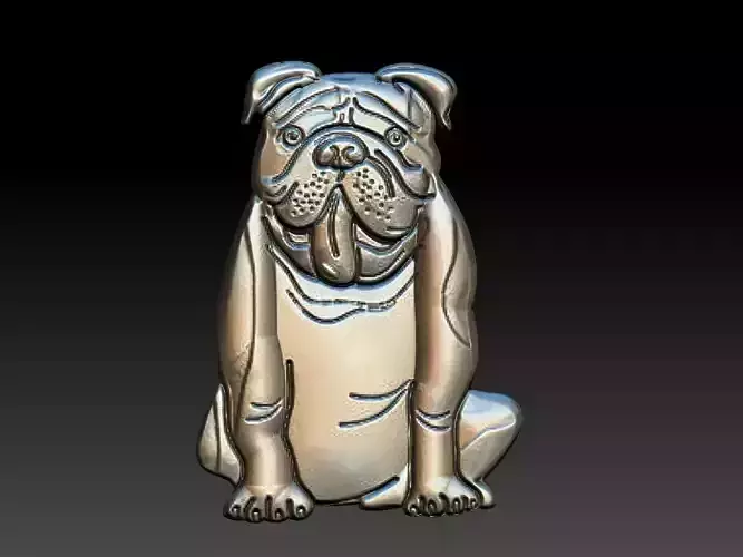 Bulldog dog Relief 3D print model