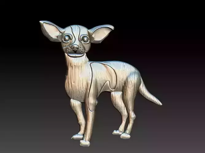 Chihuahua Dog Relief 3D print model