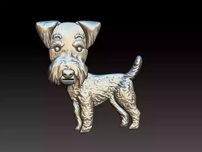 Fox Terrier Dog Relief 3D print model