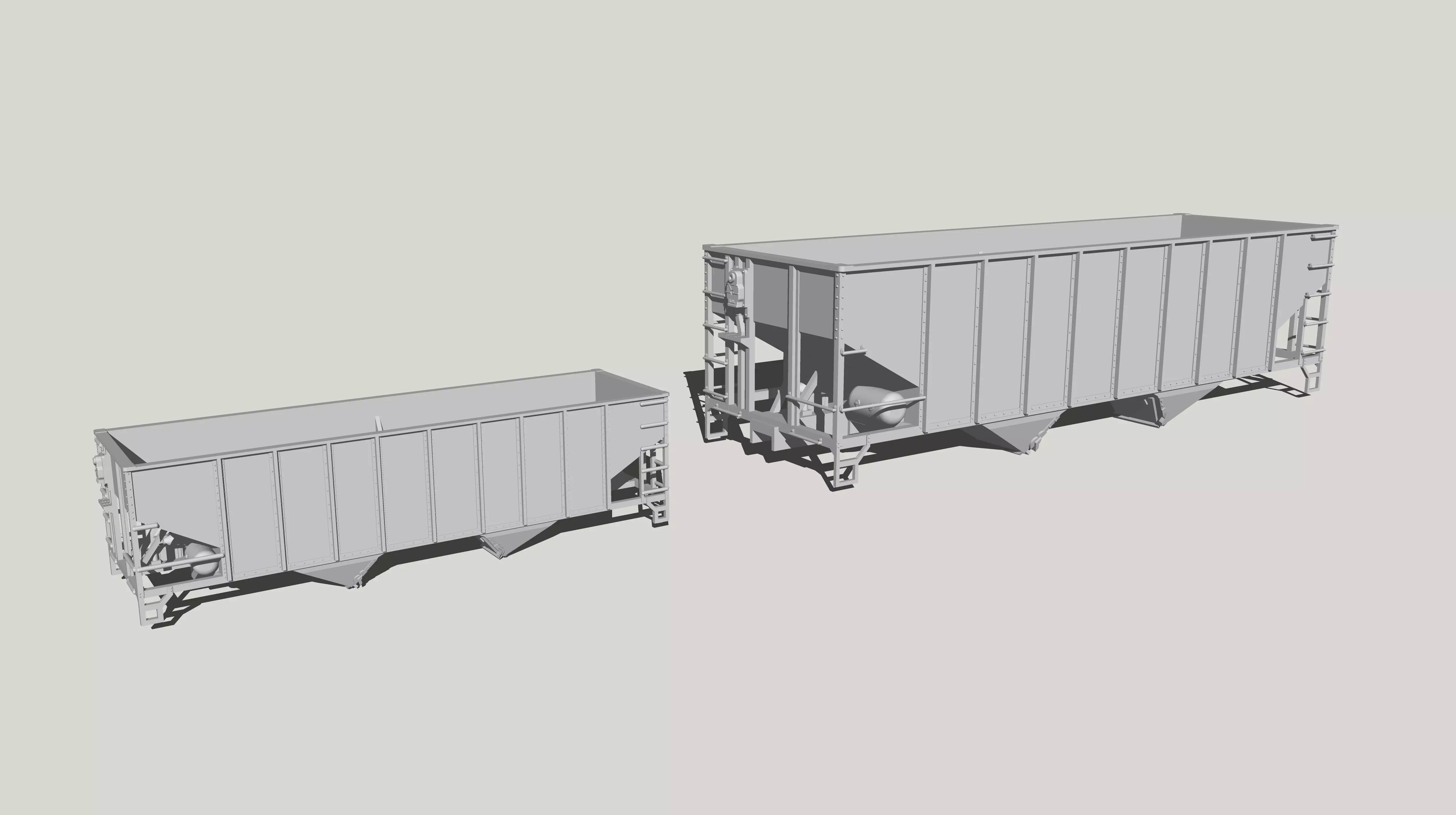 8 Panel 2 Bay Hopper in HO and N Scales 3D print model