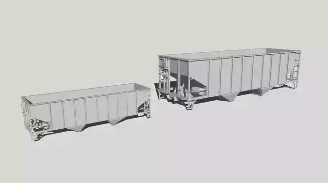 8 Panel 2 Bay Hopper in HO and N Scales 3D print model