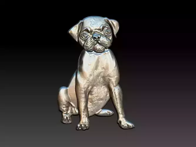 Pug Dog Relief 3D print model