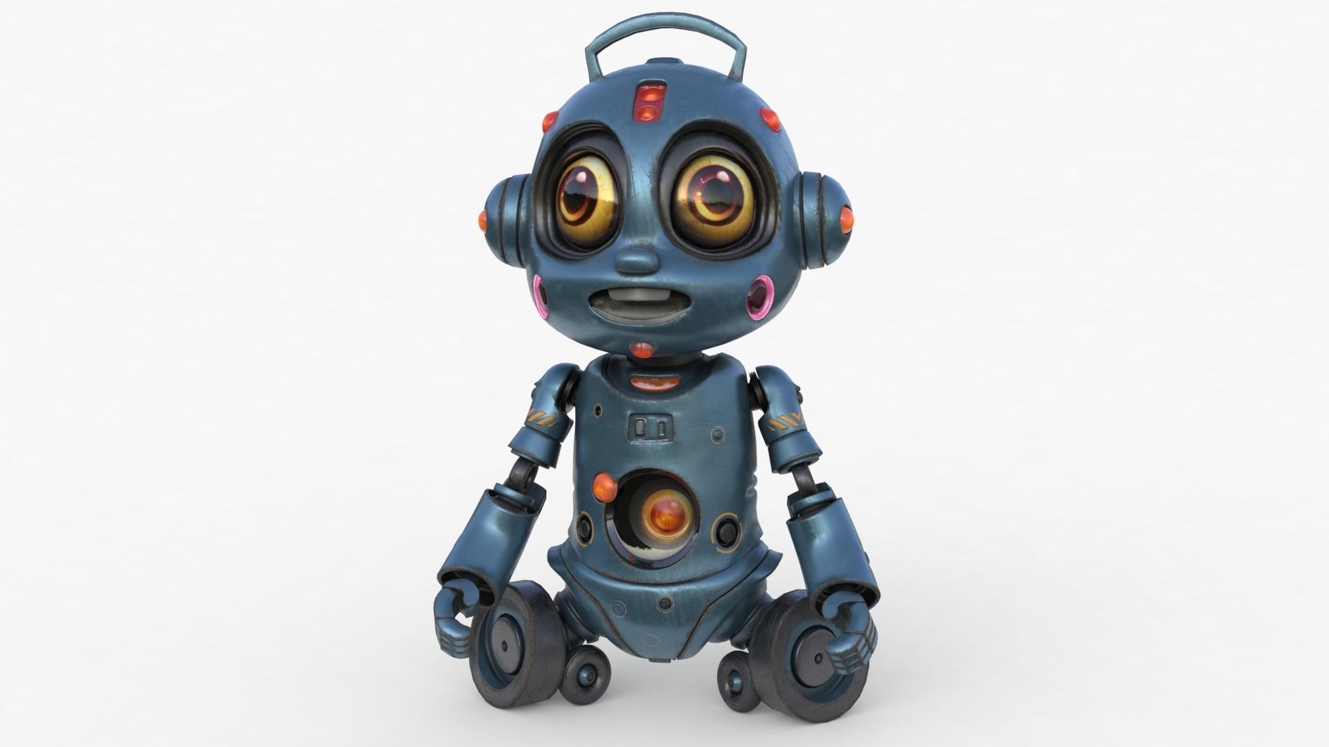 Cute Robot Child  Low-poly 3D model_29