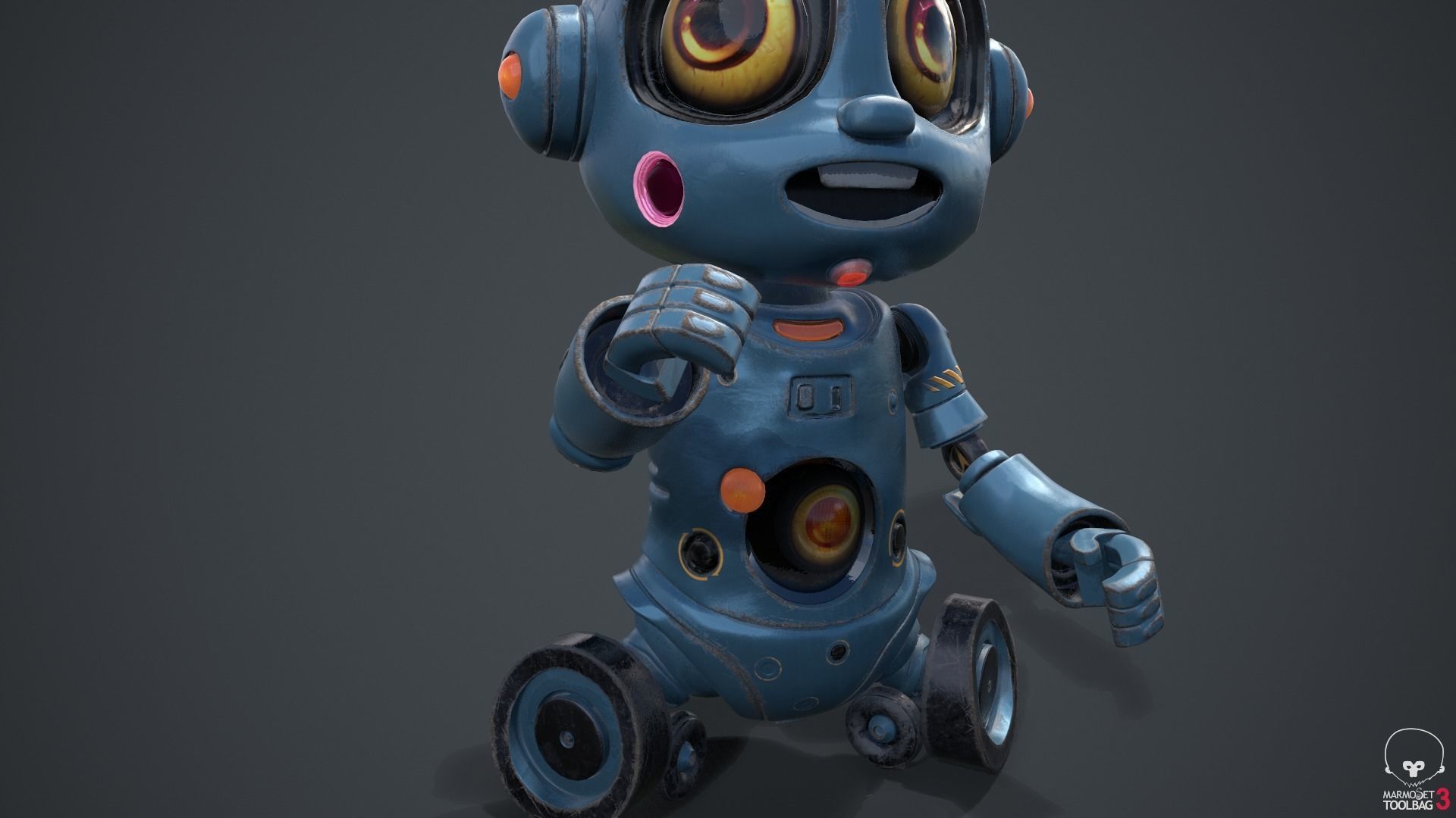 Cute Robot Child  Low-poly 3D model_46