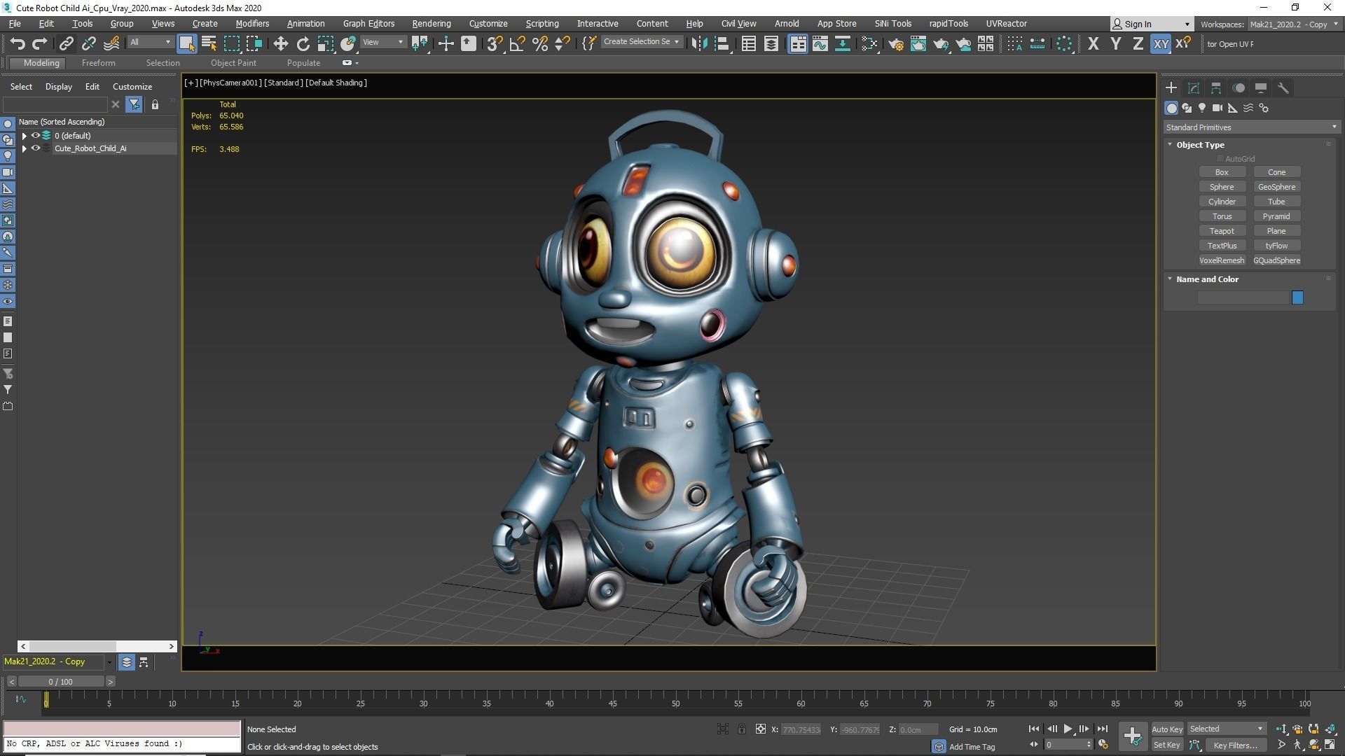 Cute Robot Child  Low-poly 3D model_33