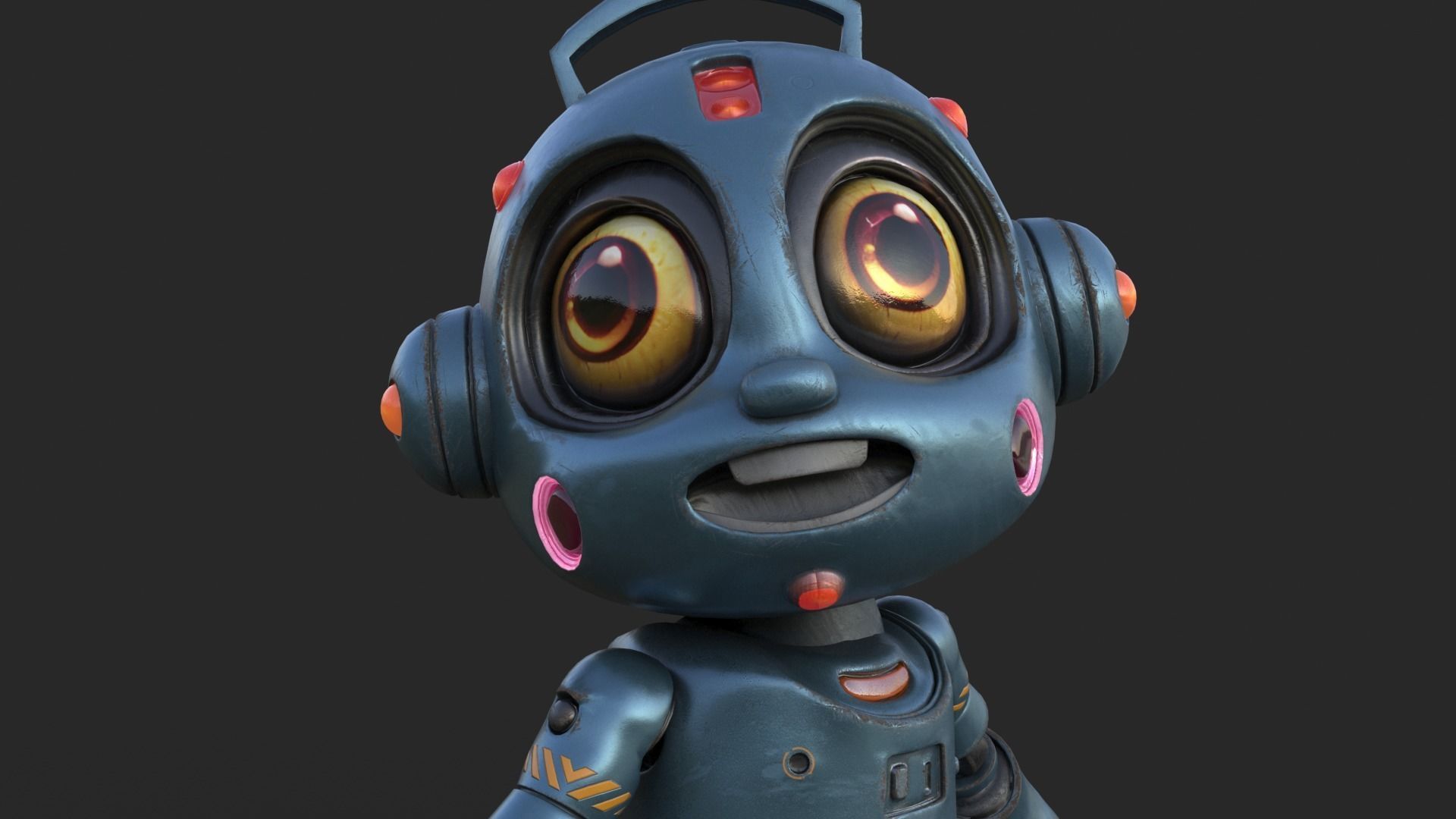 Cute Robot Child  Low-poly 3D model_20