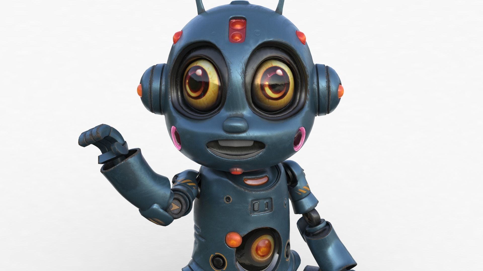 Cute Robot Child  Low-poly 3D model_32