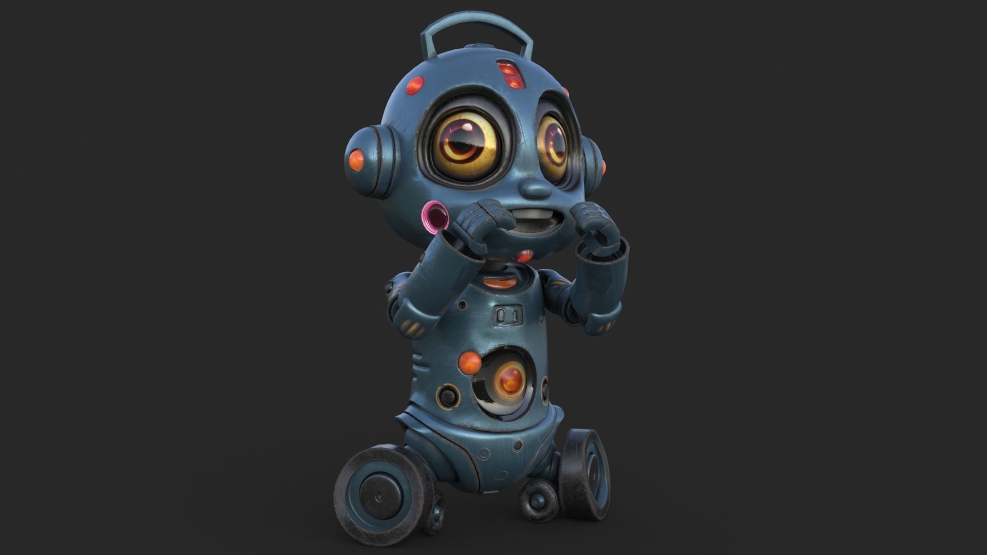 Cute Robot Child  Low-poly 3D model_22