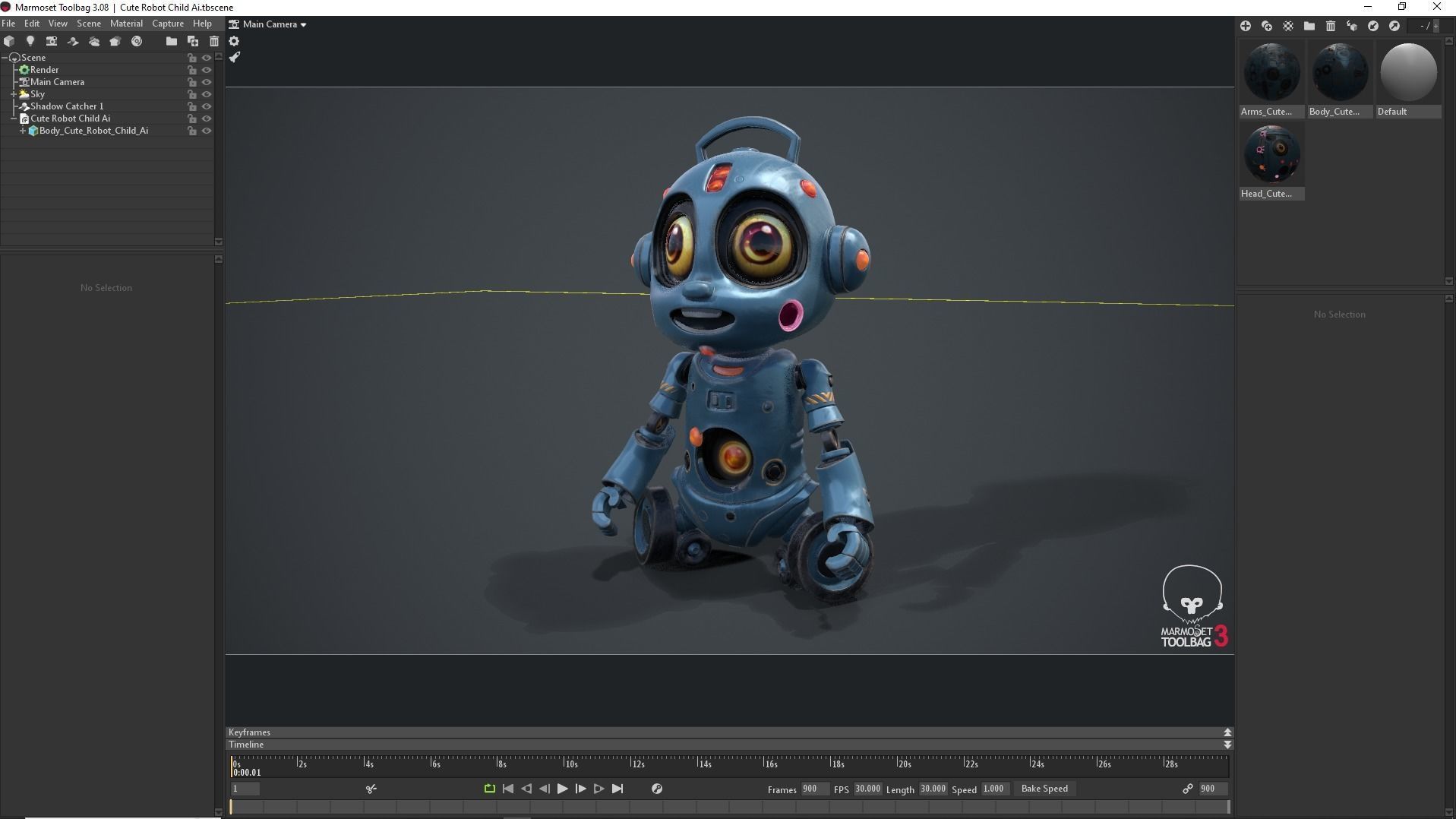 Cute Robot Child  Low-poly 3D model_36