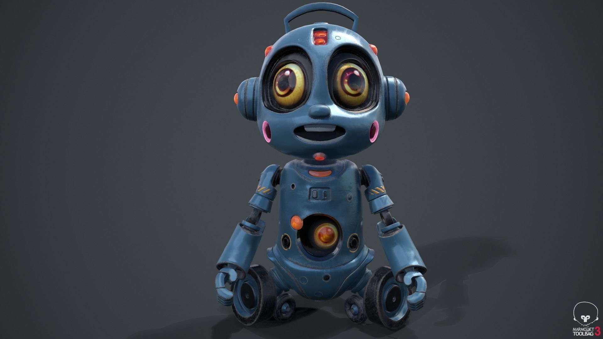 Cute Robot Child  Low-poly 3D model_41