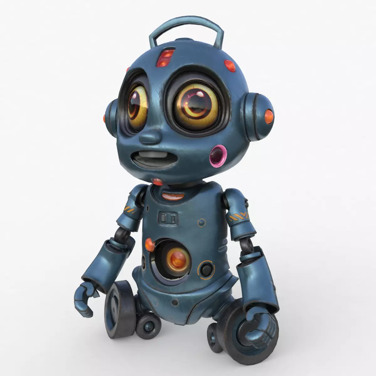 Cute Robot Child  Low-poly 3D model_0