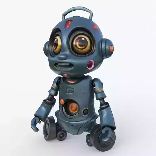 Cute Robot Child  Low-poly 3D model