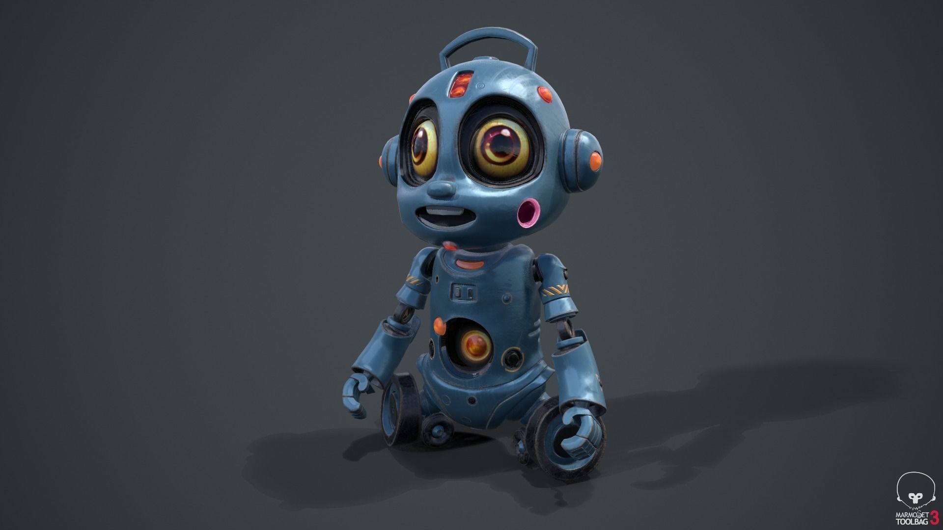 Cute Robot Child  Low-poly 3D model_39