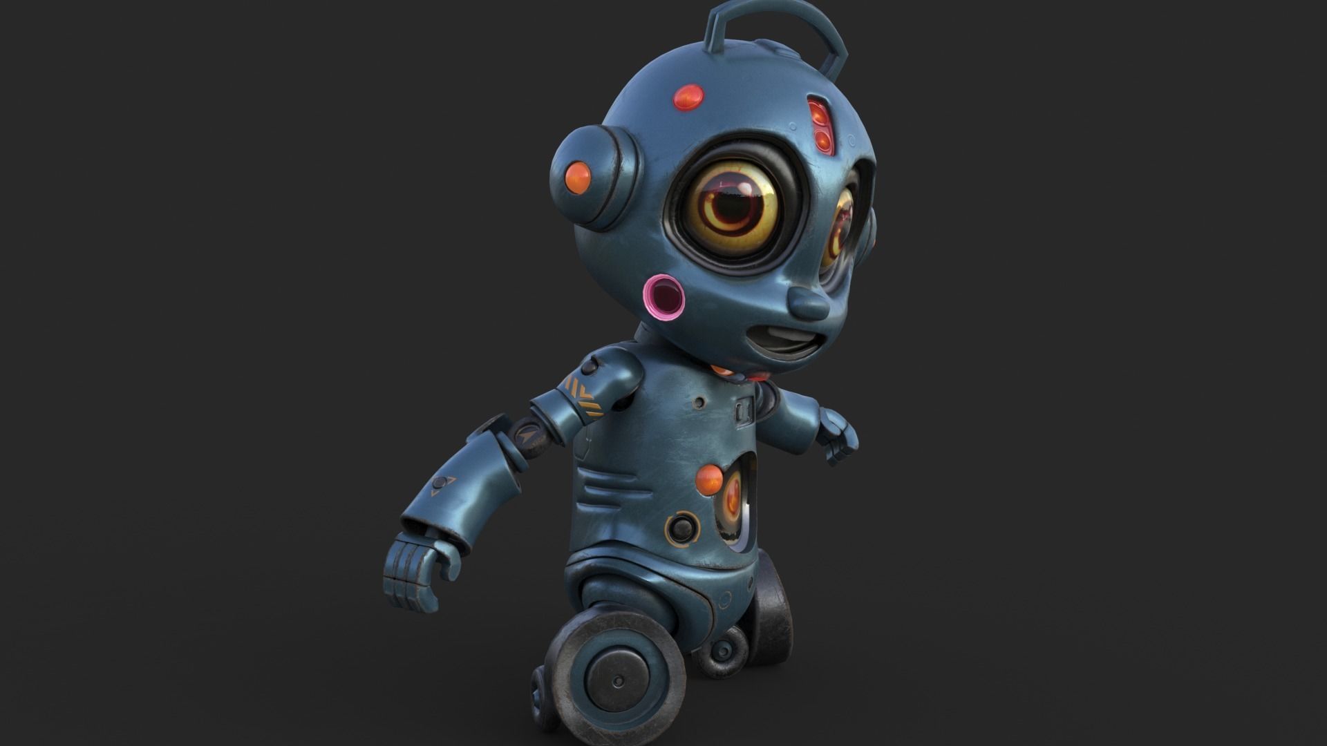 Cute Robot Child  Low-poly 3D model_18