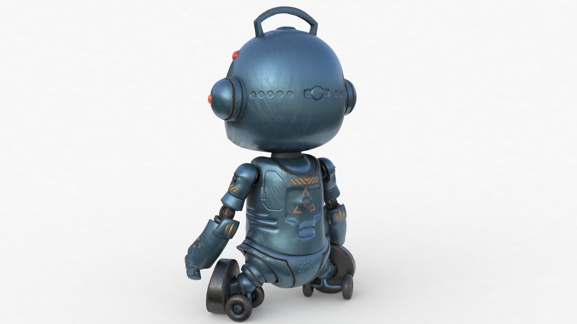 Cute Robot Child  Low-poly 3D model_31