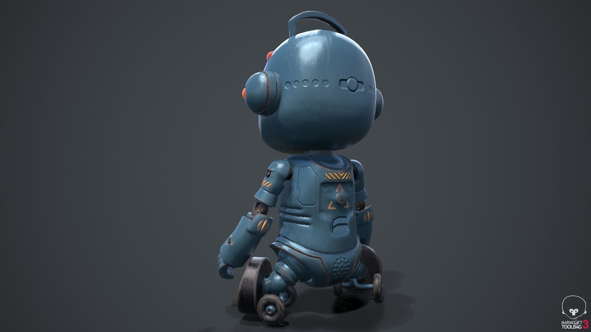 Cute Robot Child  Low-poly 3D model_40