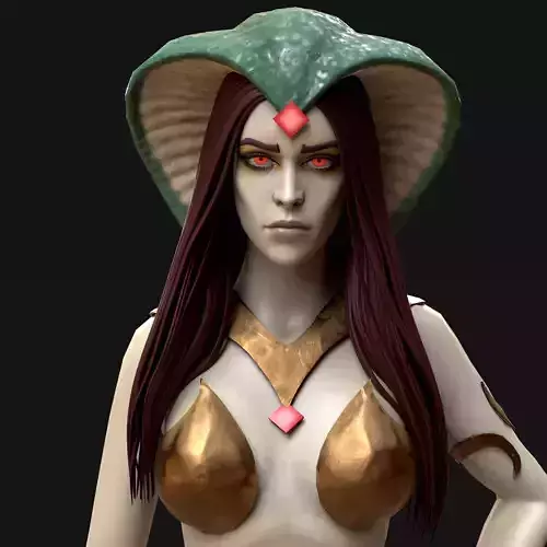 Naga Stylized Female Character Lowpoly 3D model
