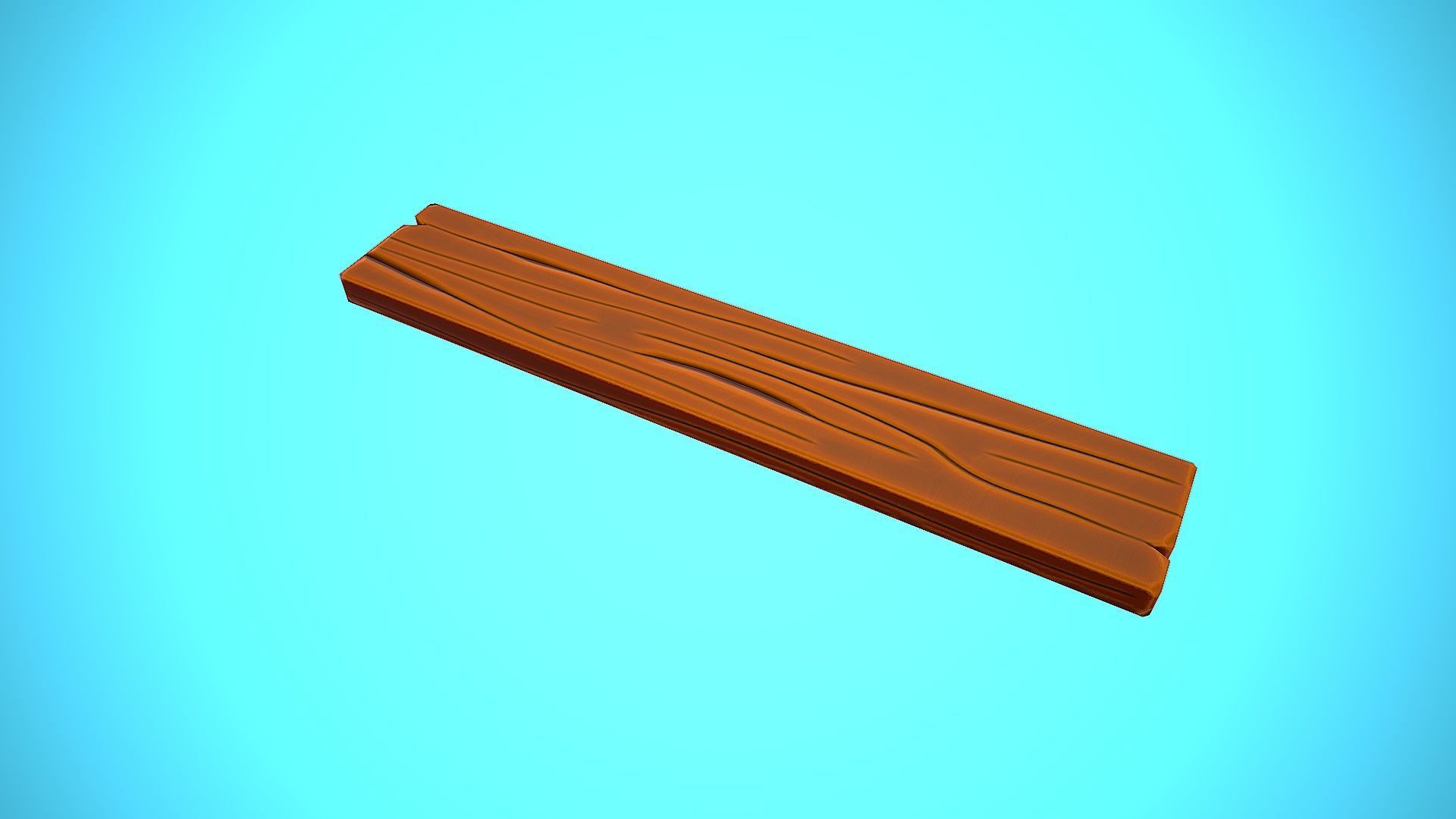 WOOD PLANK CARTOON STYLIZED Low-poly 3D model_11