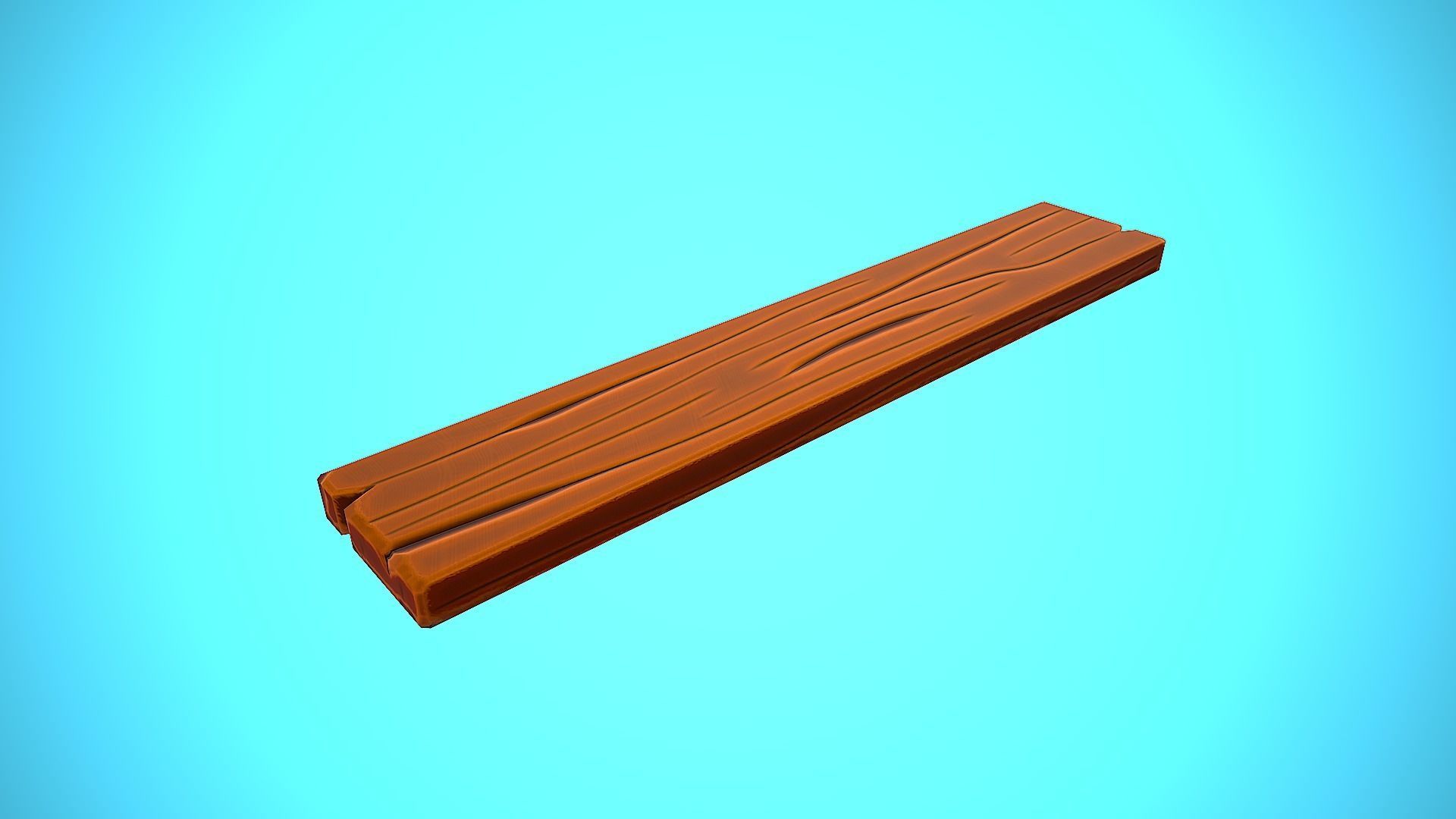 WOOD PLANK CARTOON STYLIZED Low-poly 3D model_7