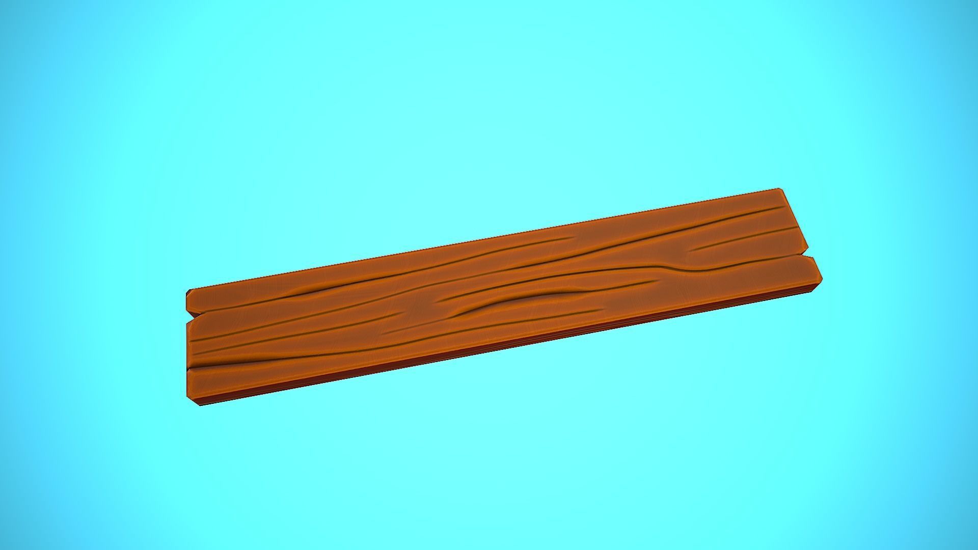 WOOD PLANK CARTOON STYLIZED Low-poly 3D model_9