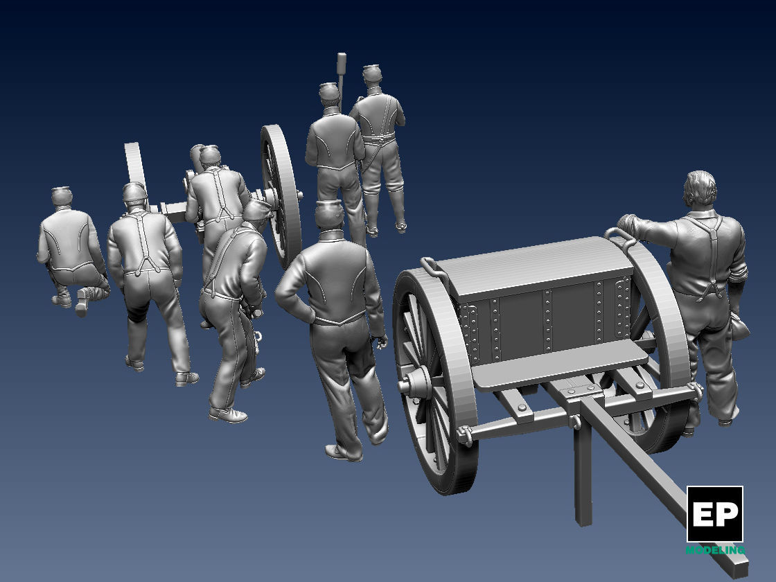 UNION  ACW ARTILLERYMEN AND CANNON 3D print model_17