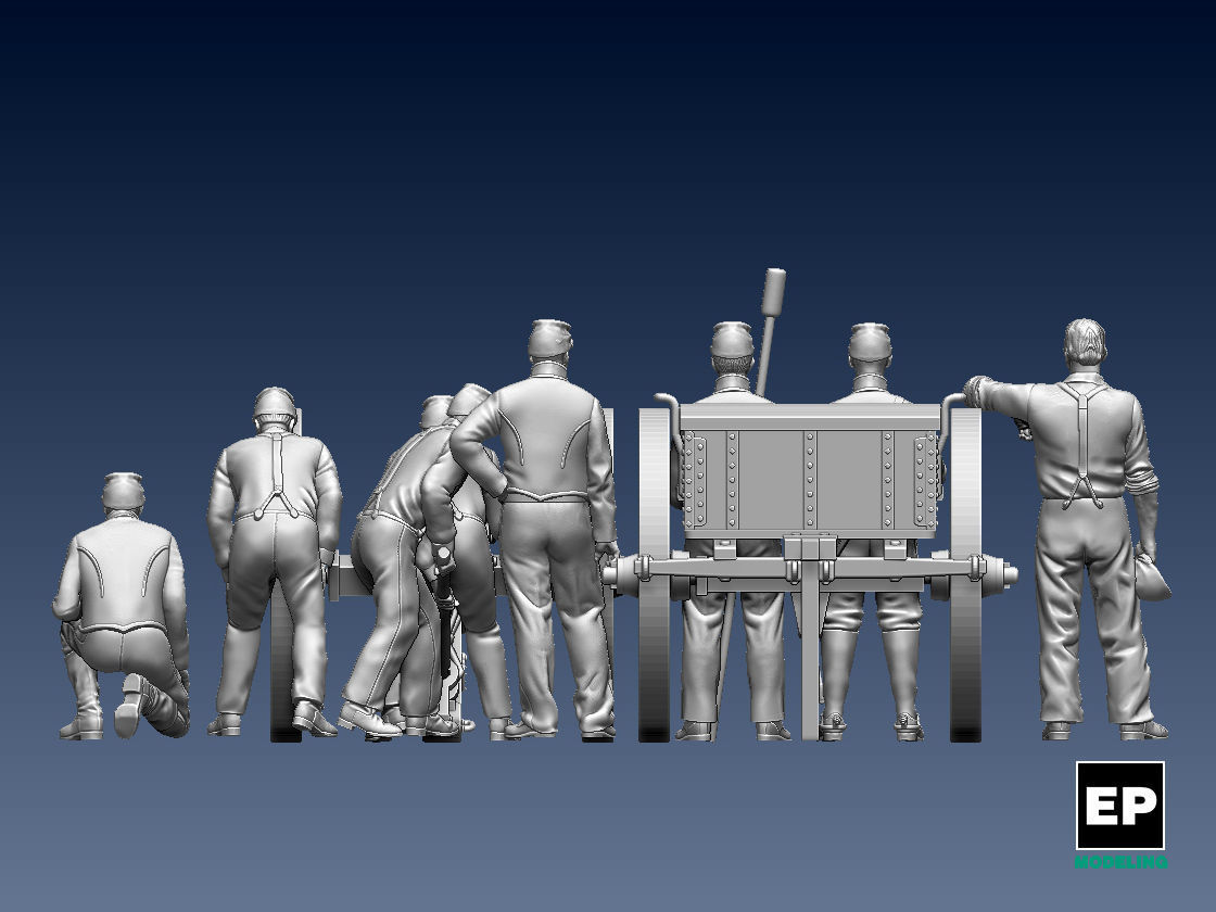 UNION  ACW ARTILLERYMEN AND CANNON 3D print model_3